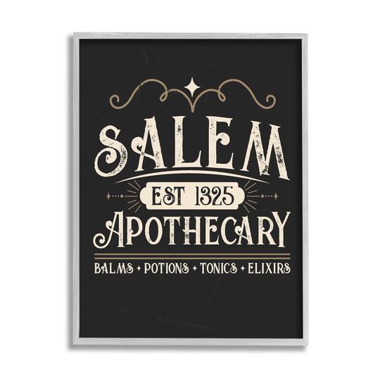 Stupell Industries Salem Apothecary Vintage Sign Framed Gicl&#xE9;e Wall Art